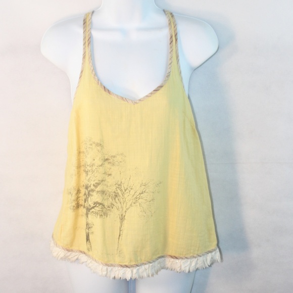 Free People Tops - Free People Split back Ruffle Cotton Tank